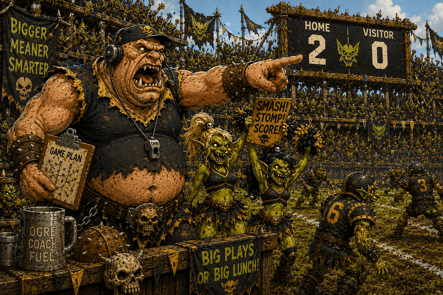 Blood Bowl coach character artwork